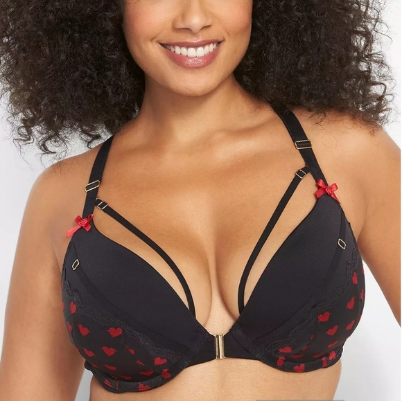 Cacique Other - Heart Lace Boost Plunge Bra 40H